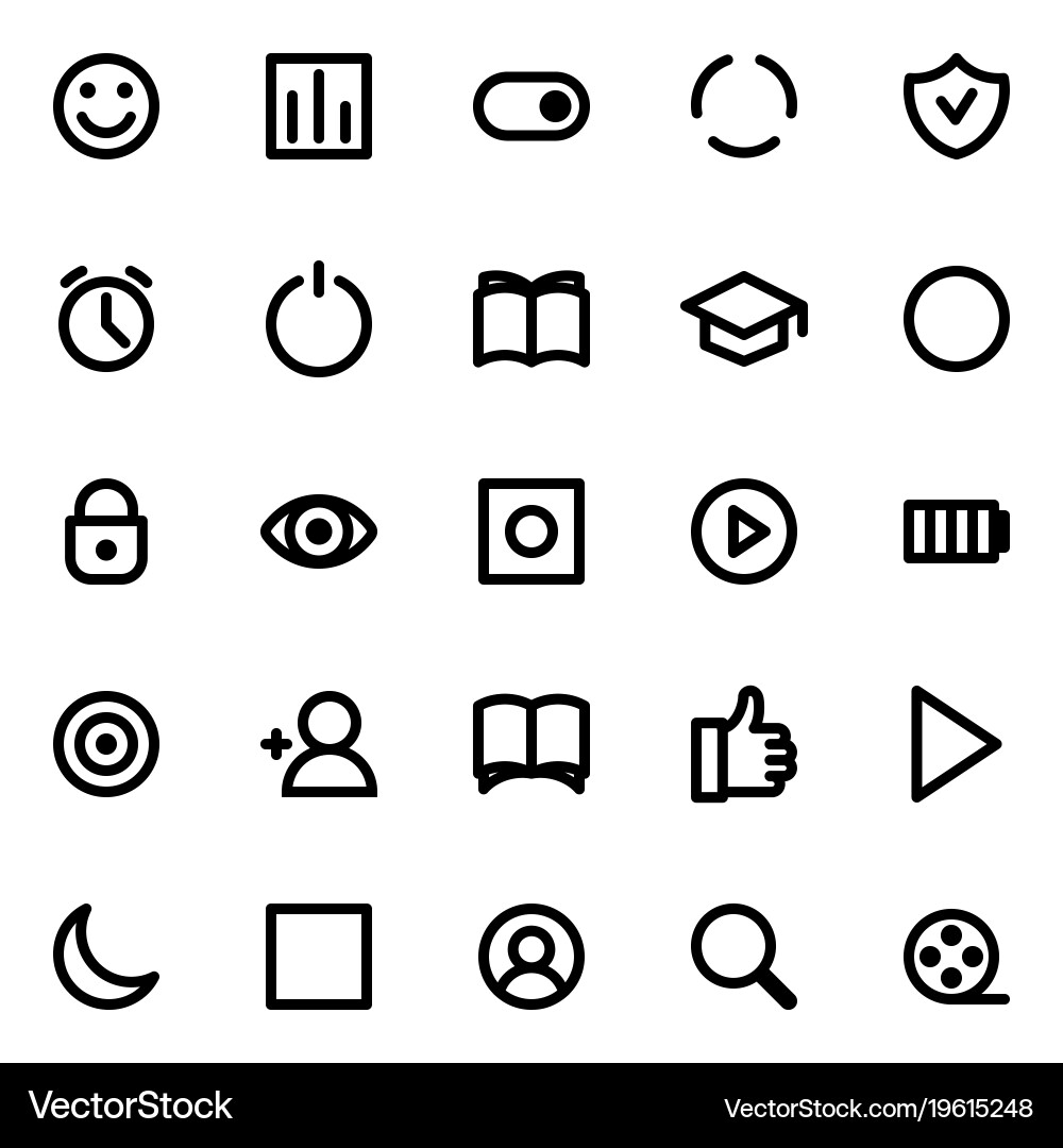 Simple interface icons set vector image