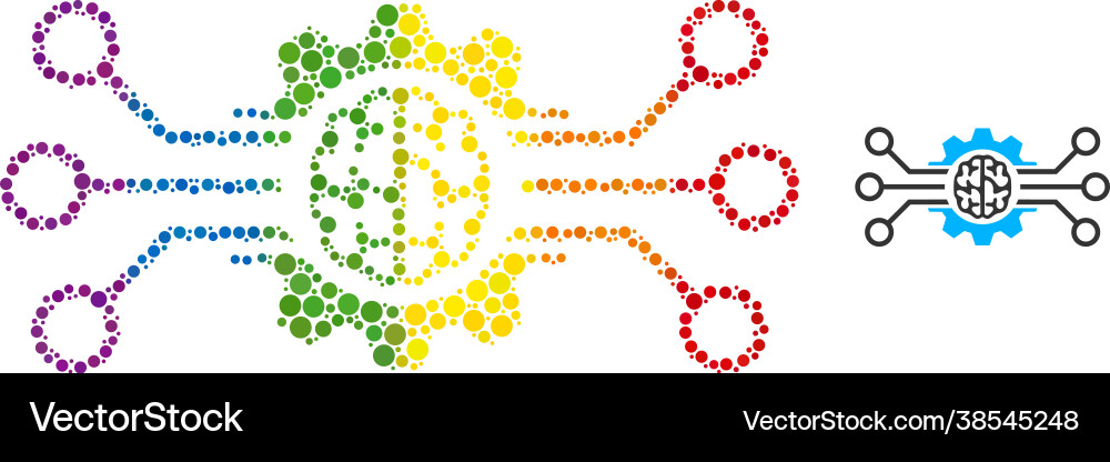 Spectrum artificial intellect mosaic icon Vector Image