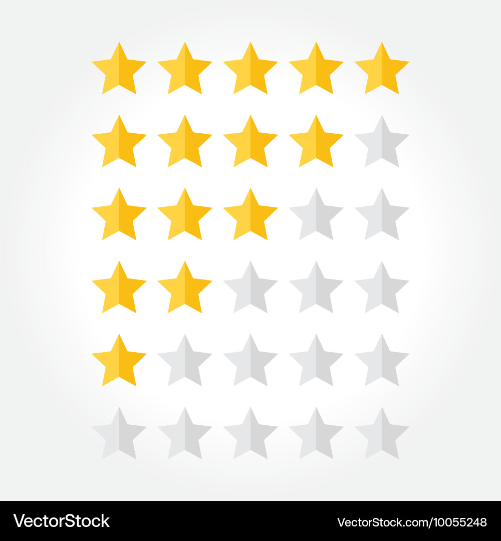 Star Rating Set - Five Point System vector image