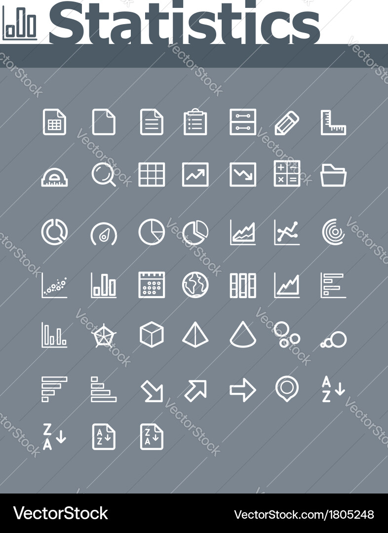 Statistic Icon Set - Flat & Simple vector image
