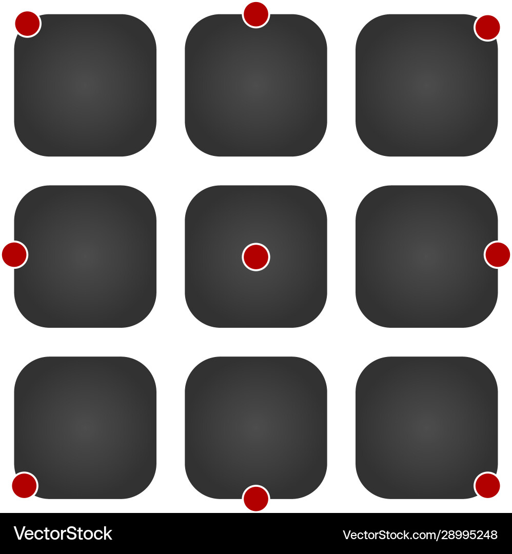 Ui icon set black app buttons concept isolated Vector Image