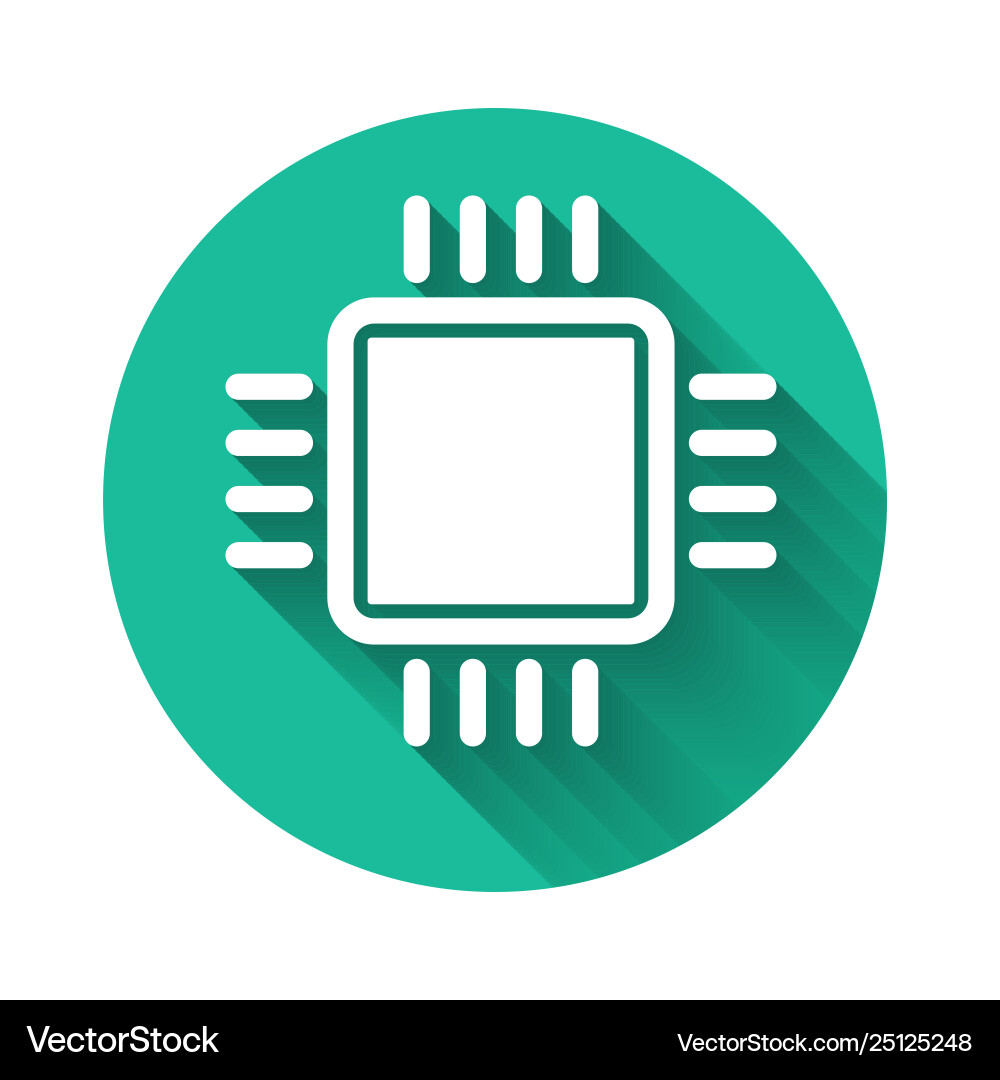 White computer processor with microcircuits cpu White computer processor with microcircuits cpu Vector Image