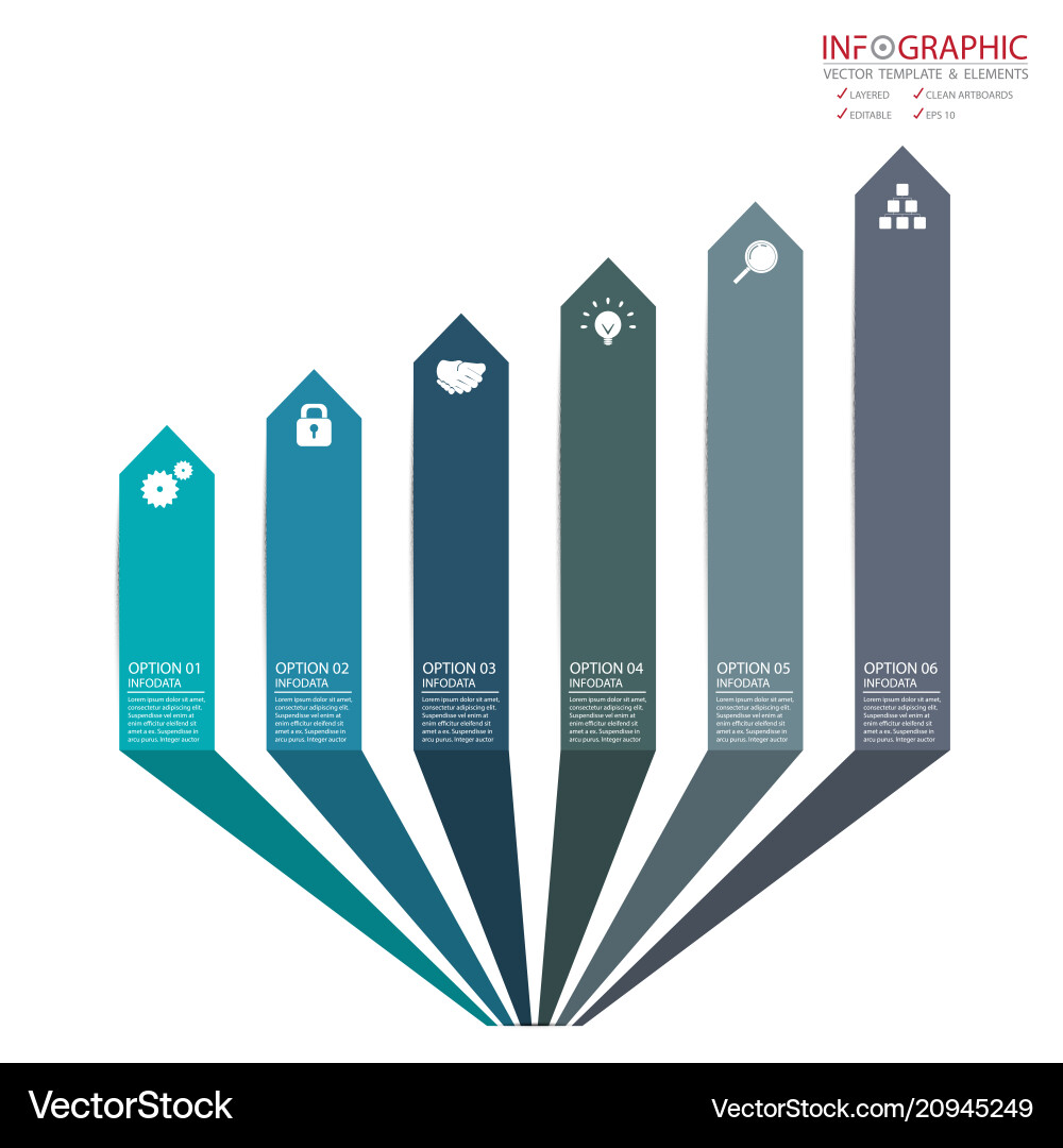 Abstract element infographics 6 option design Abstract element infographics 6 option design vector image