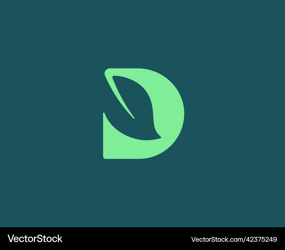 Abstract letter d logo isolated on dark background vector image