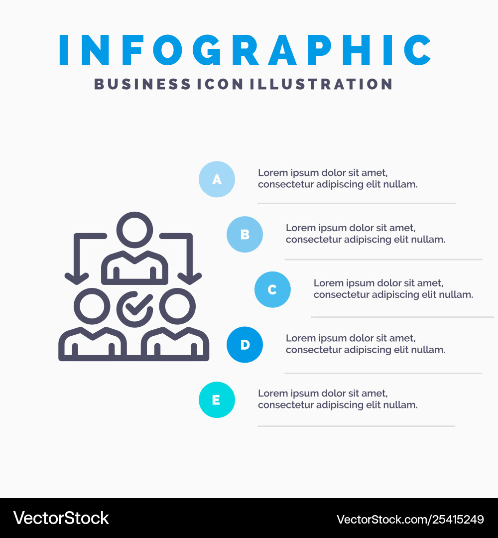 Assignment delegate delegating distribution line Vector Image