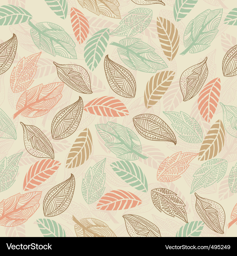 Botanical Leaf Pattern Vector Image