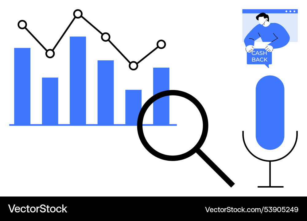 Business analytics with graphs and search tools Vector Image