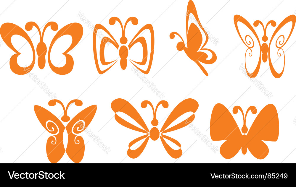 Butterfly Motif Collection Vector Image