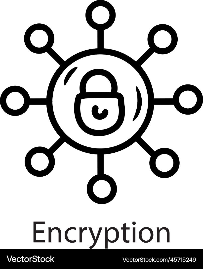 Encryption outline icon design data vector image
