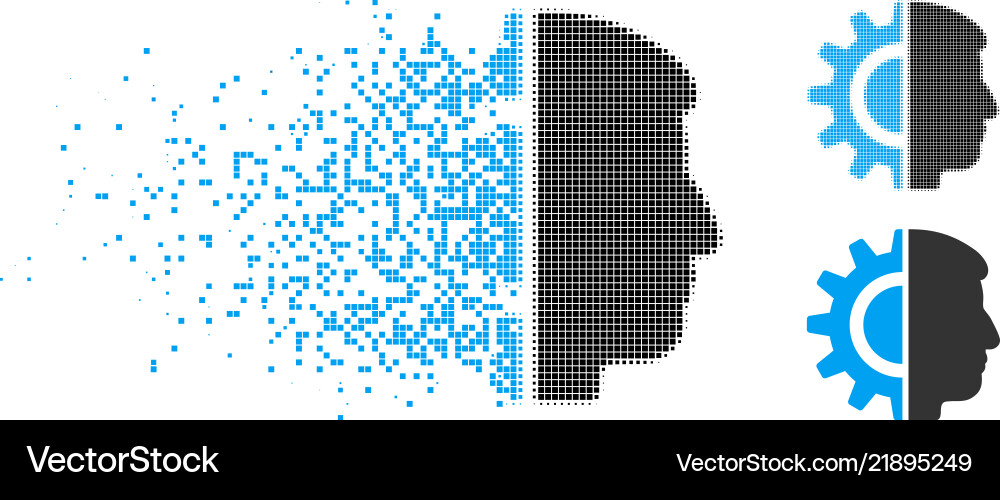 Fragmented Android Robotics Icon Vector Image