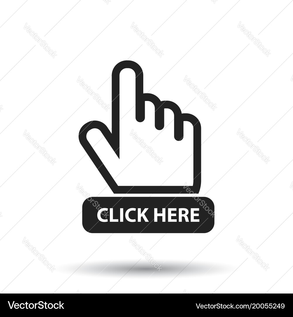 Hand Cursor Click Here Icon Vector Image