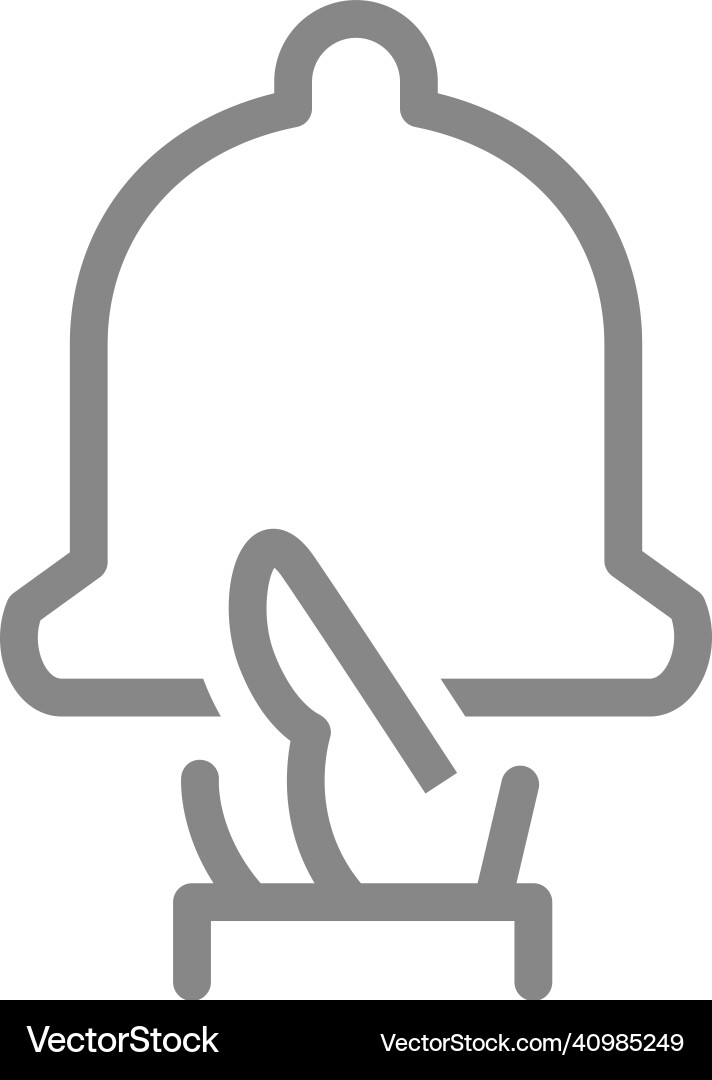 Hand holds a notification bell line icon inbox Vector Image