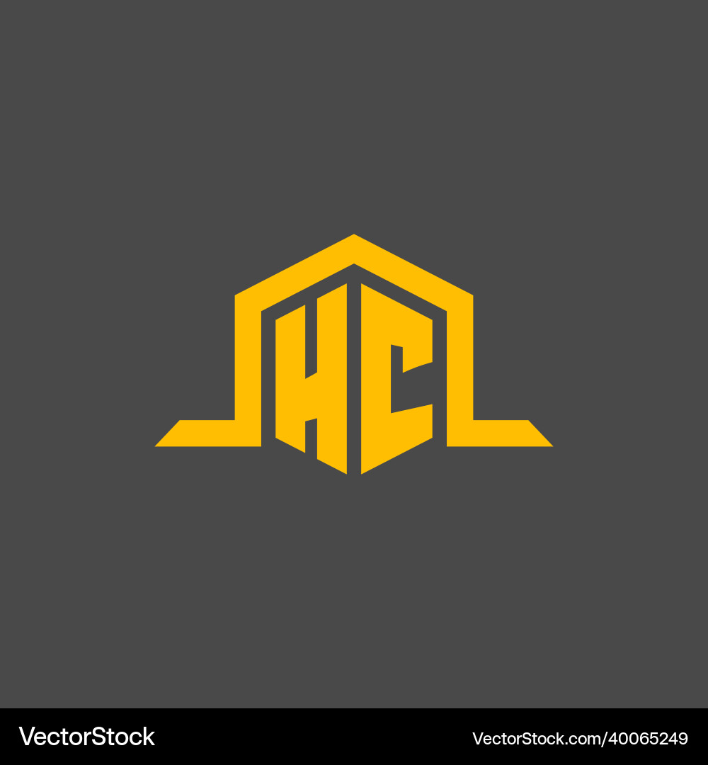 Hc monogram initial logo with hexagon style design Vector Image