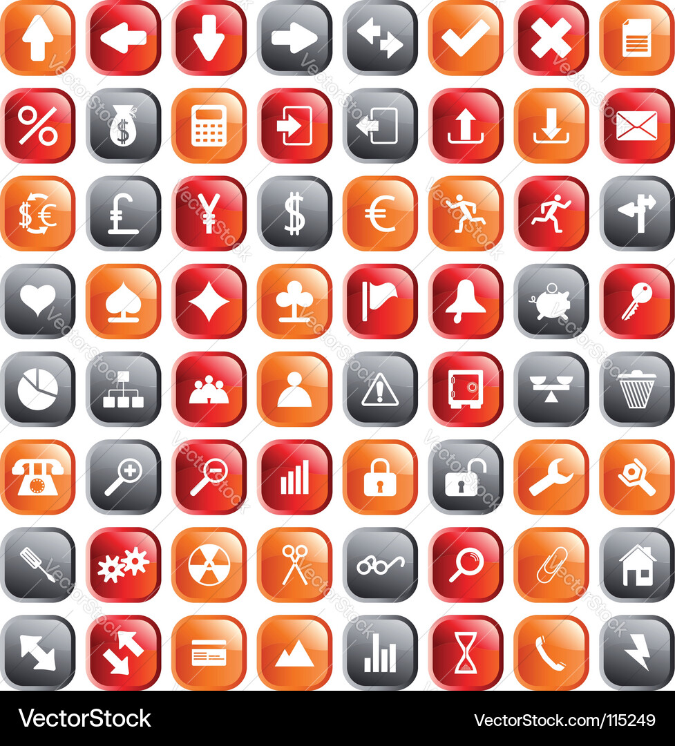 Modern Icon Set - Diverse Symbols Vector Image