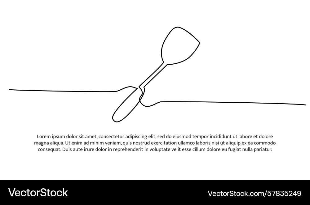 One line of spatula abstract minimal continuous Vector Image
