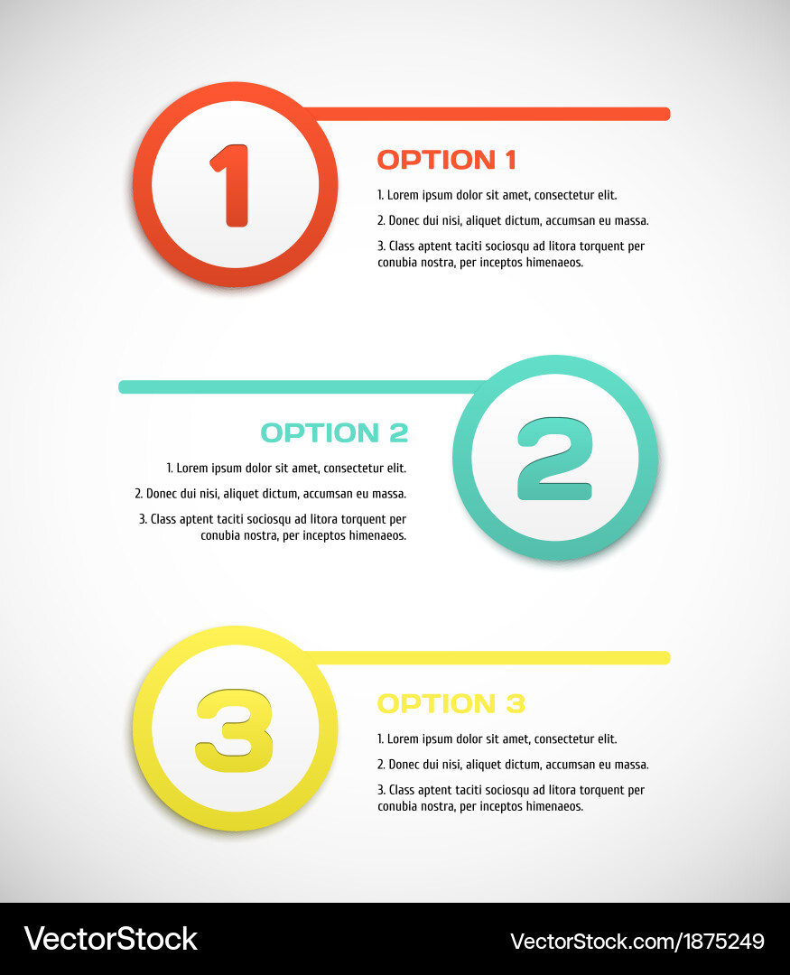 One two three - progress steps Vector Image