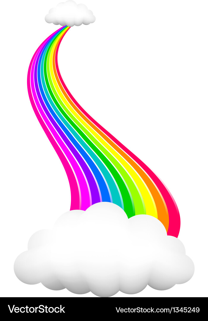 Rainbow and clouds Royalty Free Vector Image - VectorStock