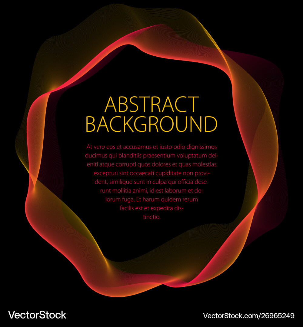 Round smooth linear frame wavy lines abstract Vector Image