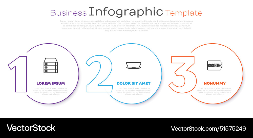Set line server data web hosting laptop and sshd Vector Image