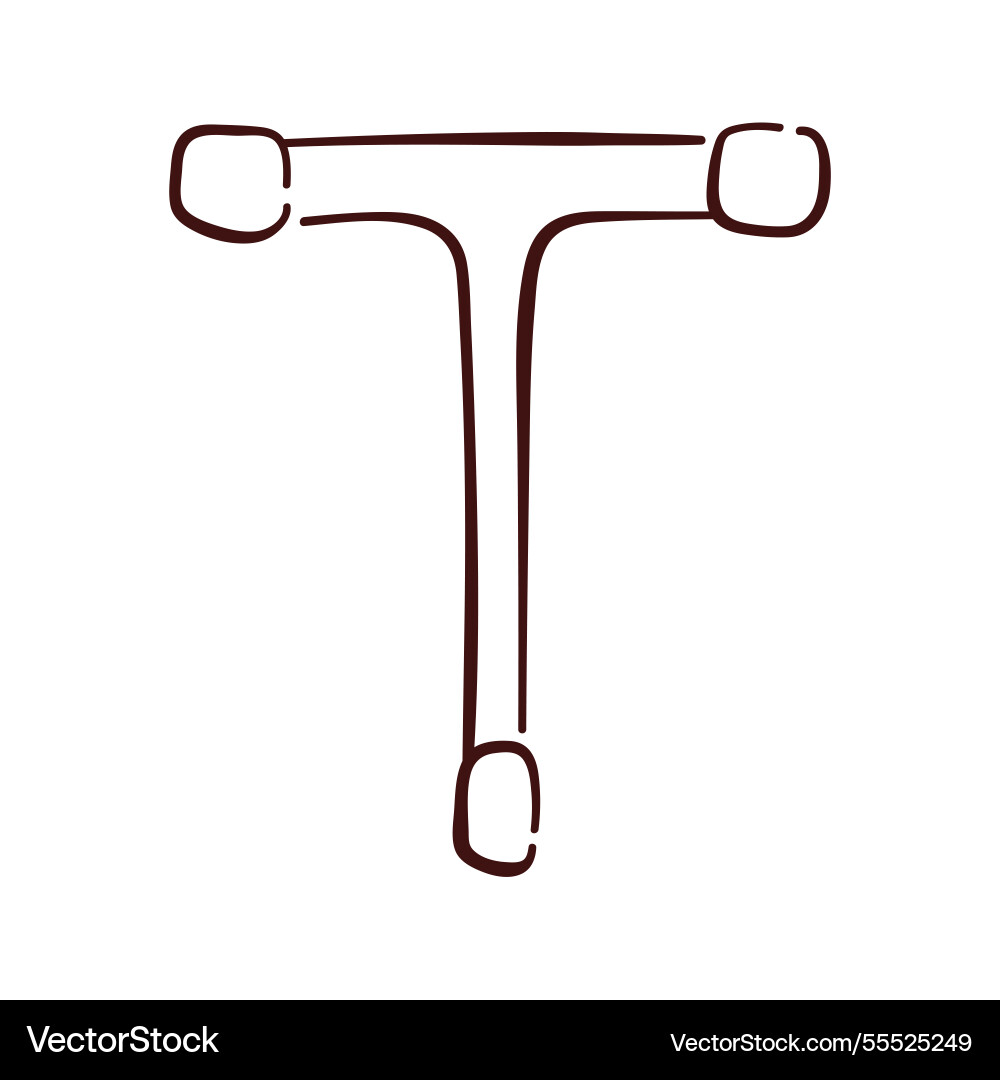 Simple socket wrench symbol in line art style Simple socket wrench symbol in line art style vector image
