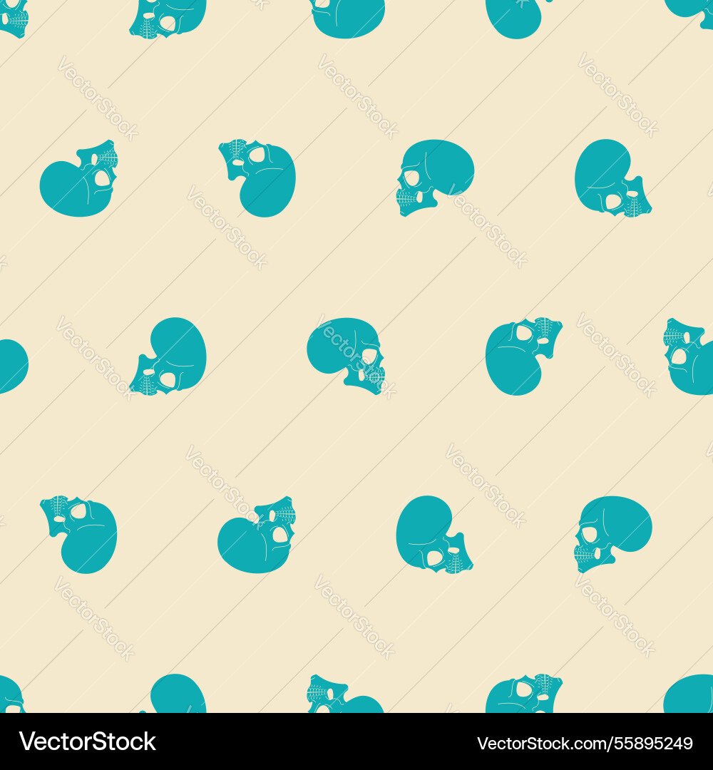 Skull pattern seamless skeleton head background Vector Image