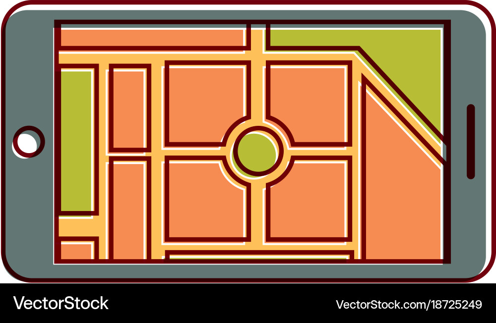 Smartphone with navigator map location Vector Image