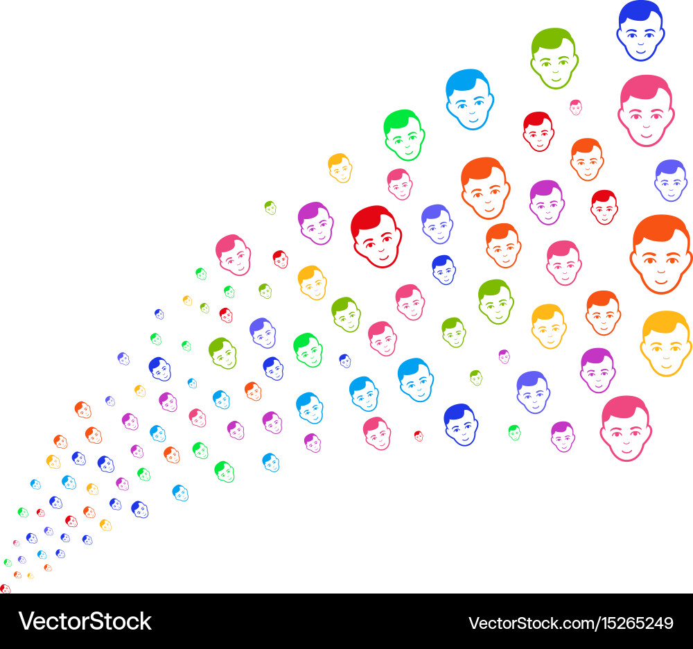Source stream of man head vector image
