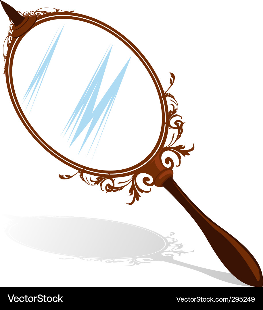 Vintage Hand Mirror (295249) – Royalty-Free Vector | VectorStock, image size:915x1080