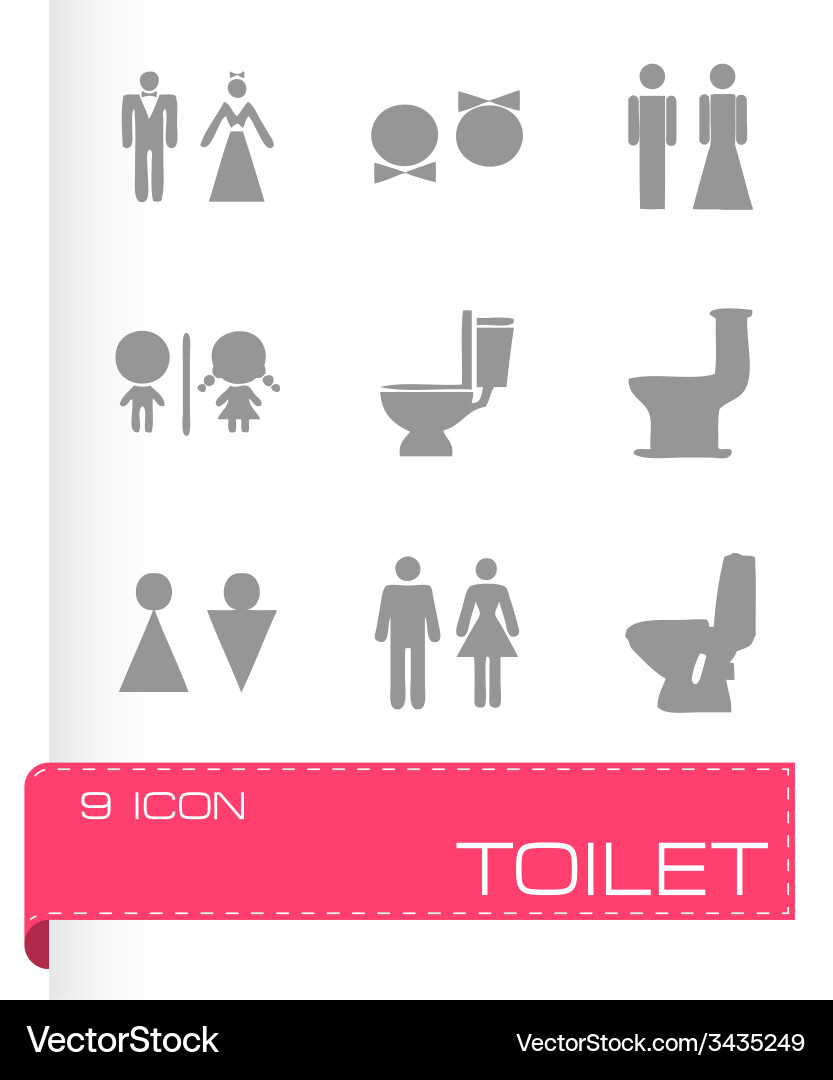 WC Icon Set Lizenzfreies Vektorbild - VectorStock