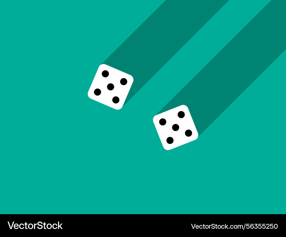 A pair of dice with numbers 5 and craps A pair of dice with numbers 5 and craps vector image