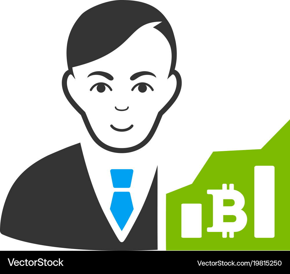 Bitcoin trader icon vector image
