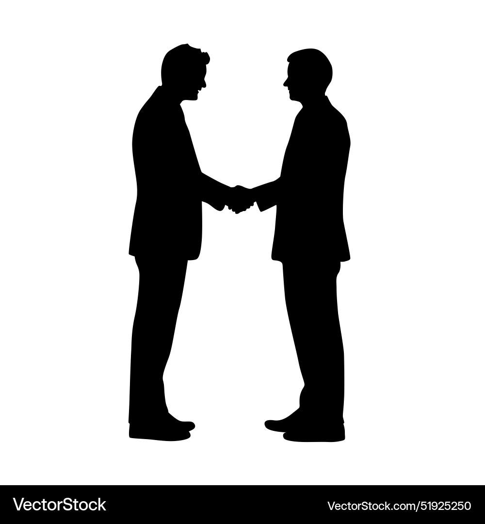 Businessman shaking hand silhouette business man Businessman shaking hand silhouette business man vector image