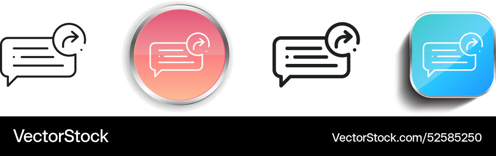 Chat icon thin linear regular and button style Chat icon thin linear regular and button style Vector Image