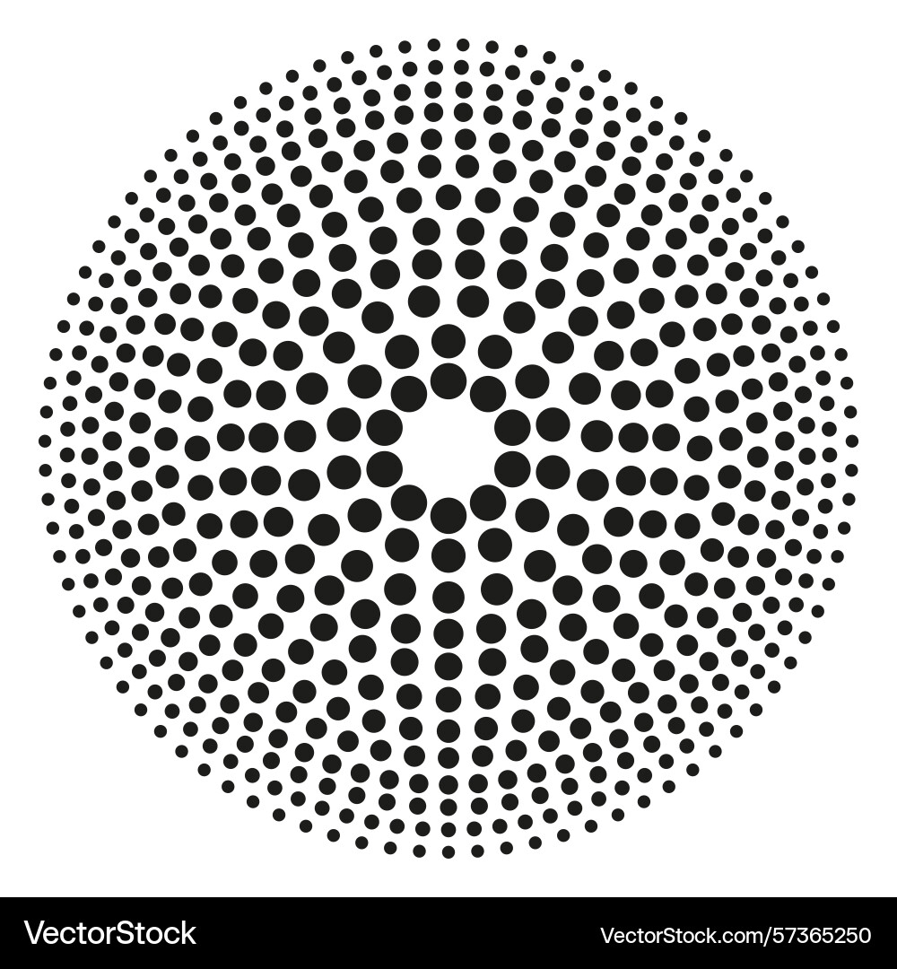 Circular dot pattern halftone round element vector image
