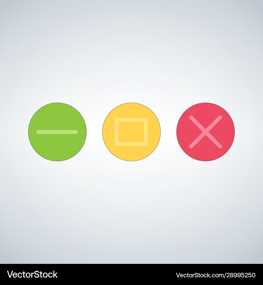 Clean os or web multicolor buttons template close vector image