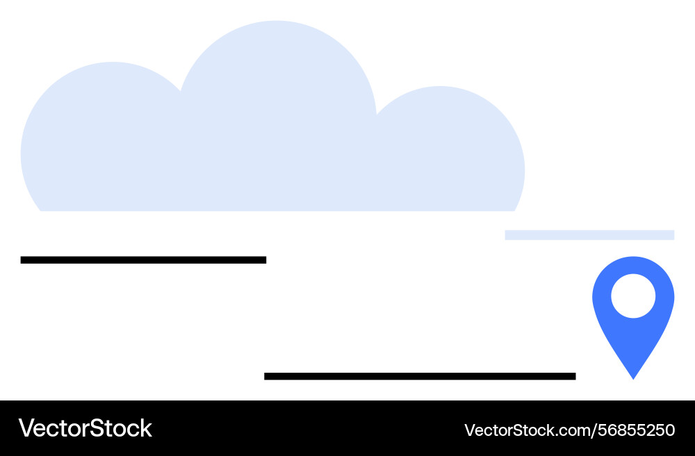 Cloud and location pin with minimalist design for Cloud and location pin with minimalist design for vector image