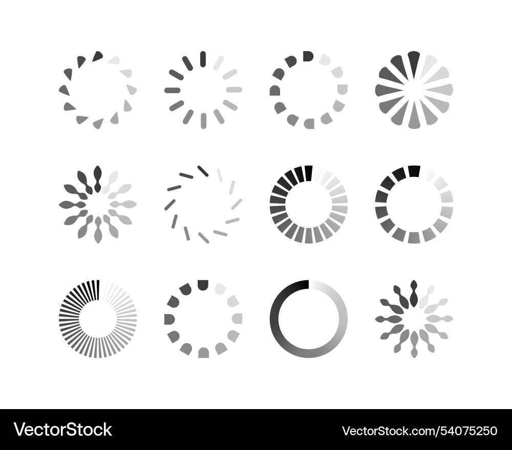 Collection loading bar status icon set of loaded Collection loading bar status icon set of loaded Vector Image