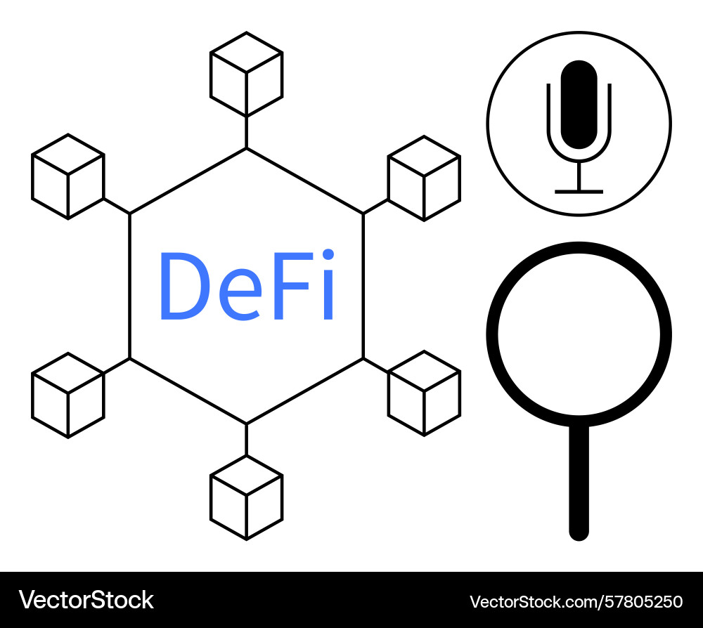 Decentralized finance concepts with blockchain Vector Image