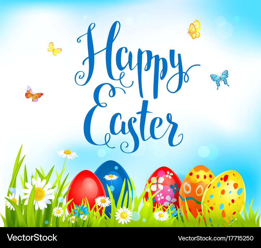 Happy easter background Vector Image