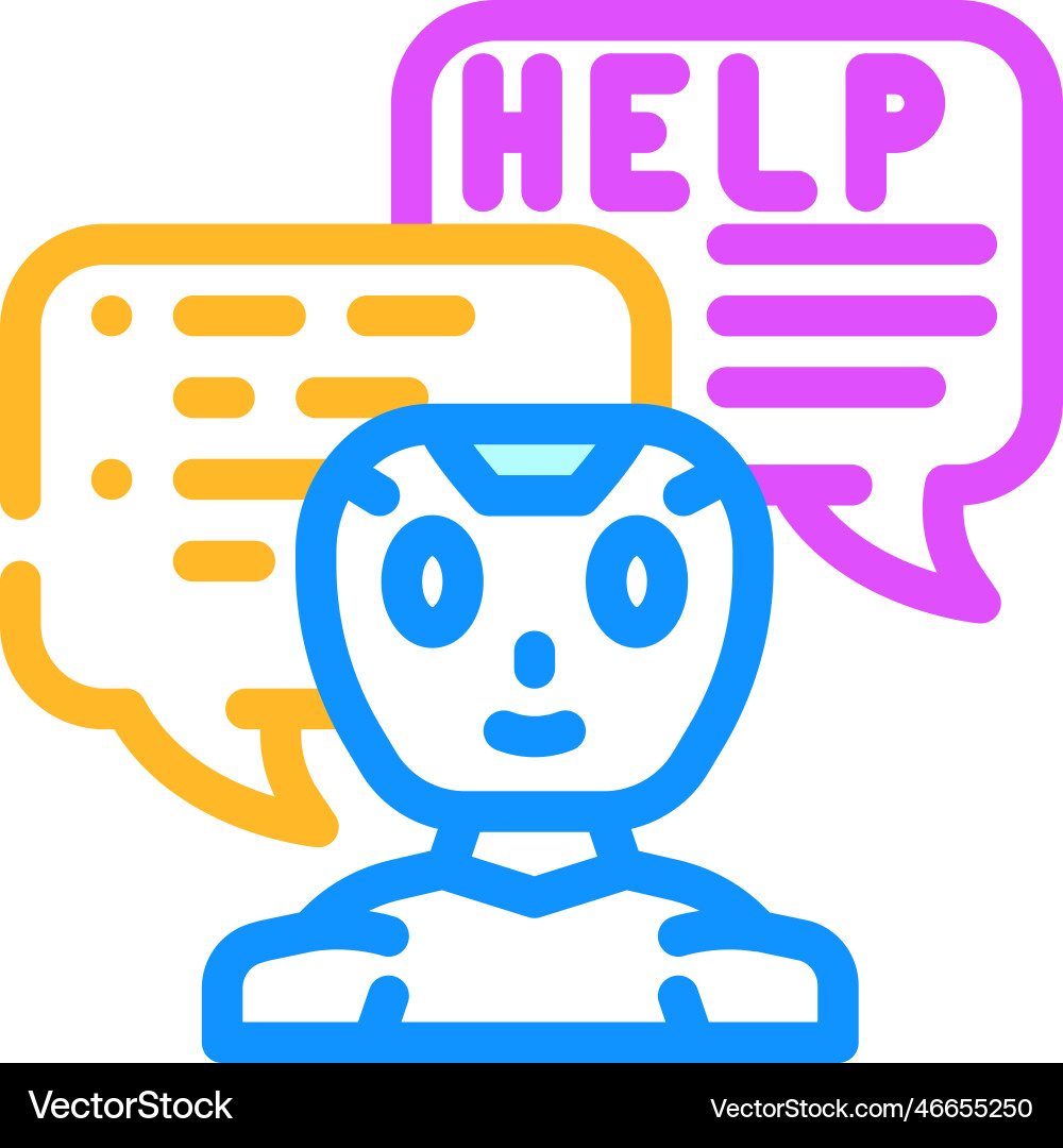 Help chat bot color icon Help chat bot color icon Vector Image
