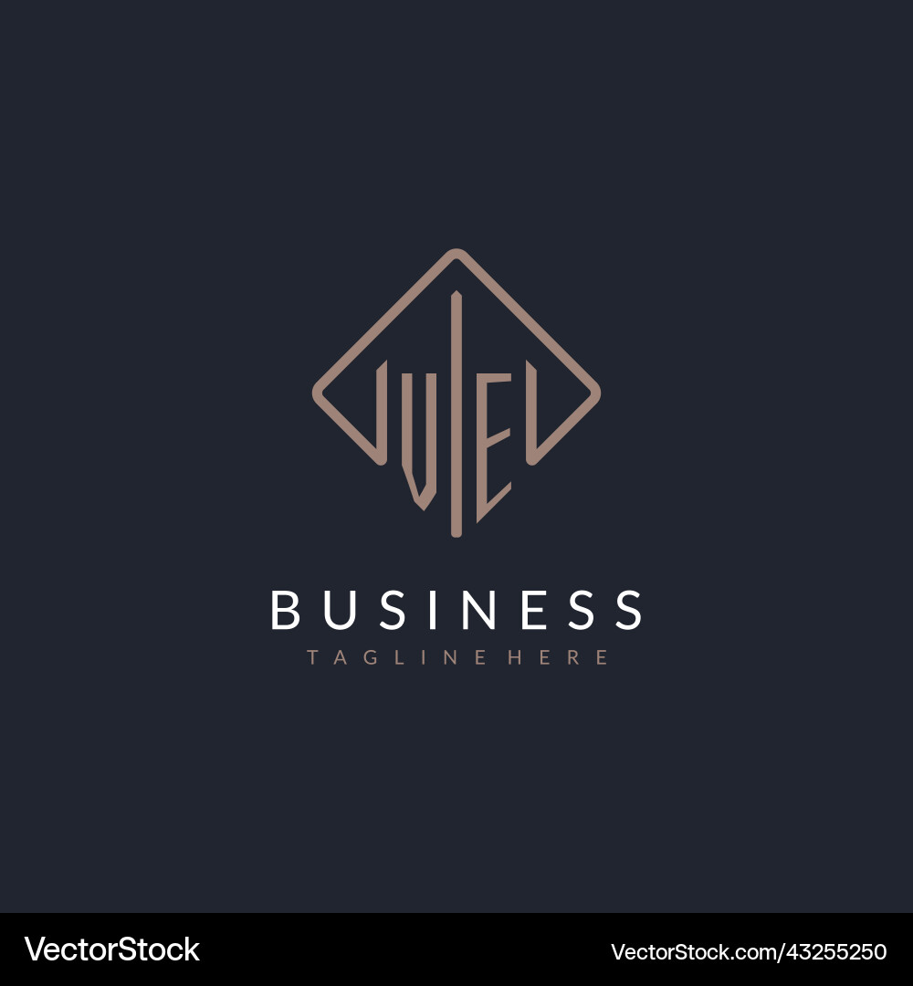 Initial logo with curved rectangle style design Vector Image