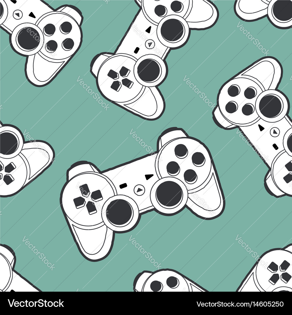 Joystick Seamless Pattern vector image