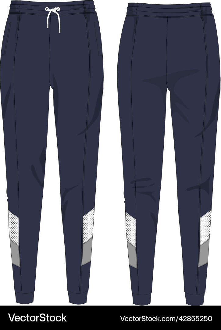 Mesh Color Block Joggers Vector Image