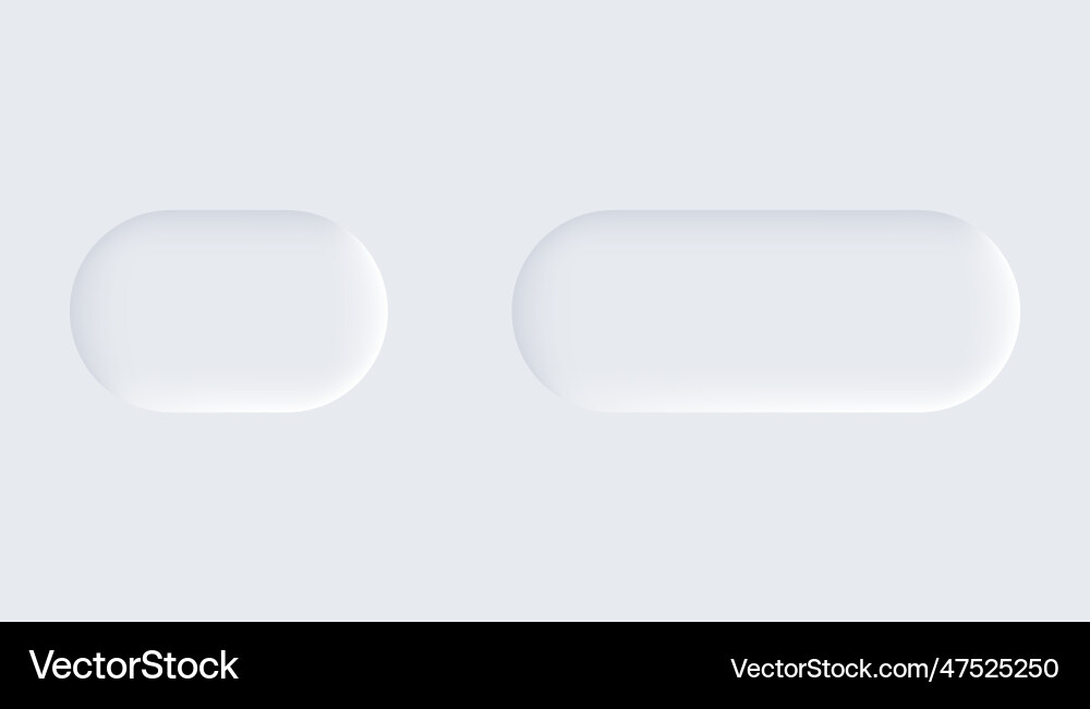 Neumorphic buttons simple trendy design elements Vector Image