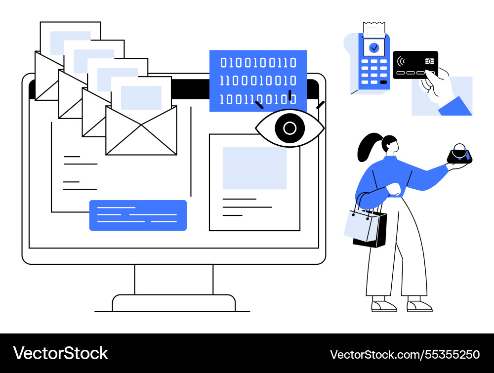 Online data security and digital transactions Online data security and digital transactions vector image