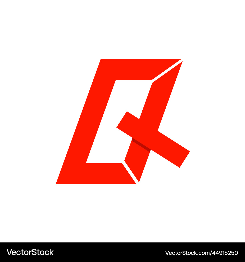 Qt typography monogram company name initial Vector Image