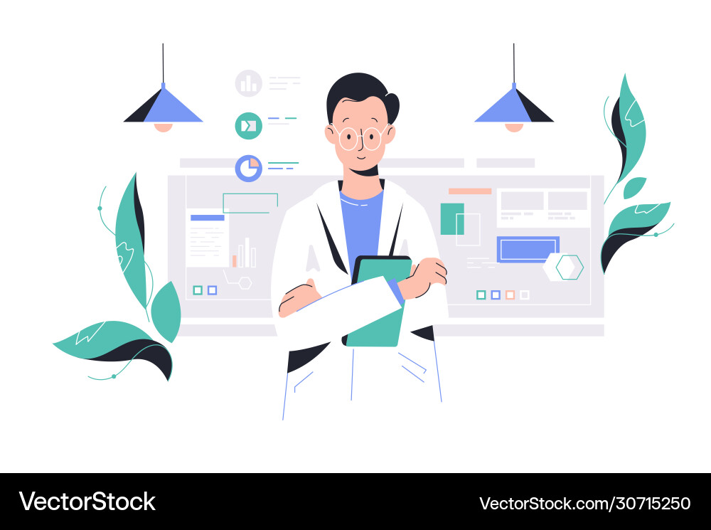 Scientist in Laboratory Setting vector image