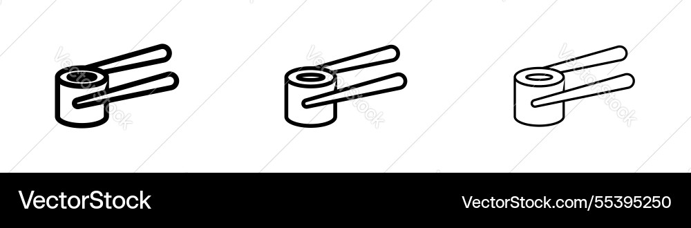 Sushi icons in three different stroke lines Sushi icons in three different stroke lines vector image