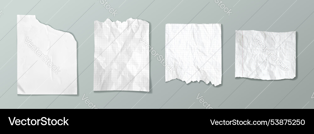Torn notebook paper with wrinkles Torn notebook paper with wrinkles vector image