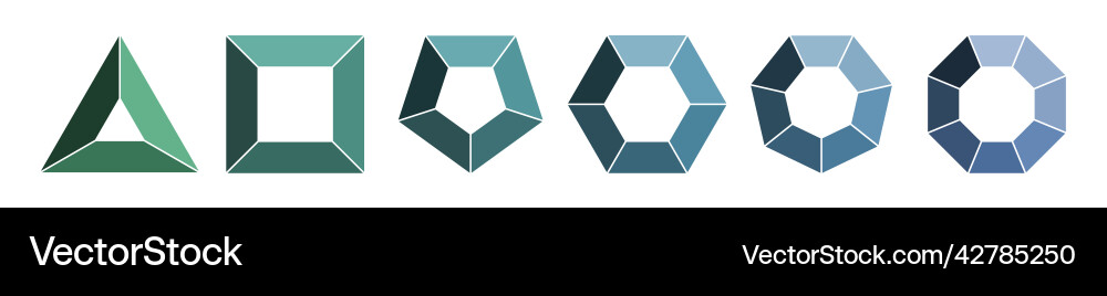 Triangle and square infographic polygon set Vector Image